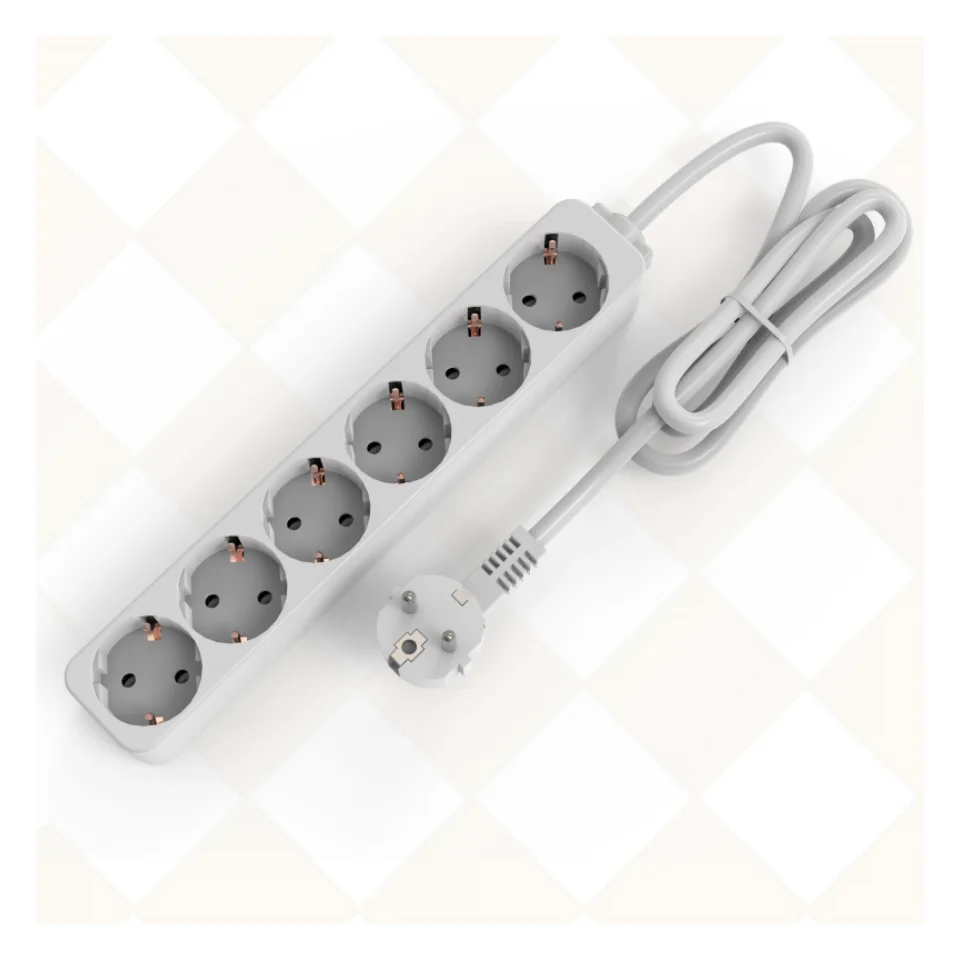 6 Way Power Strip Extension Socket Multi Function Extention Cord with 6 Outlets