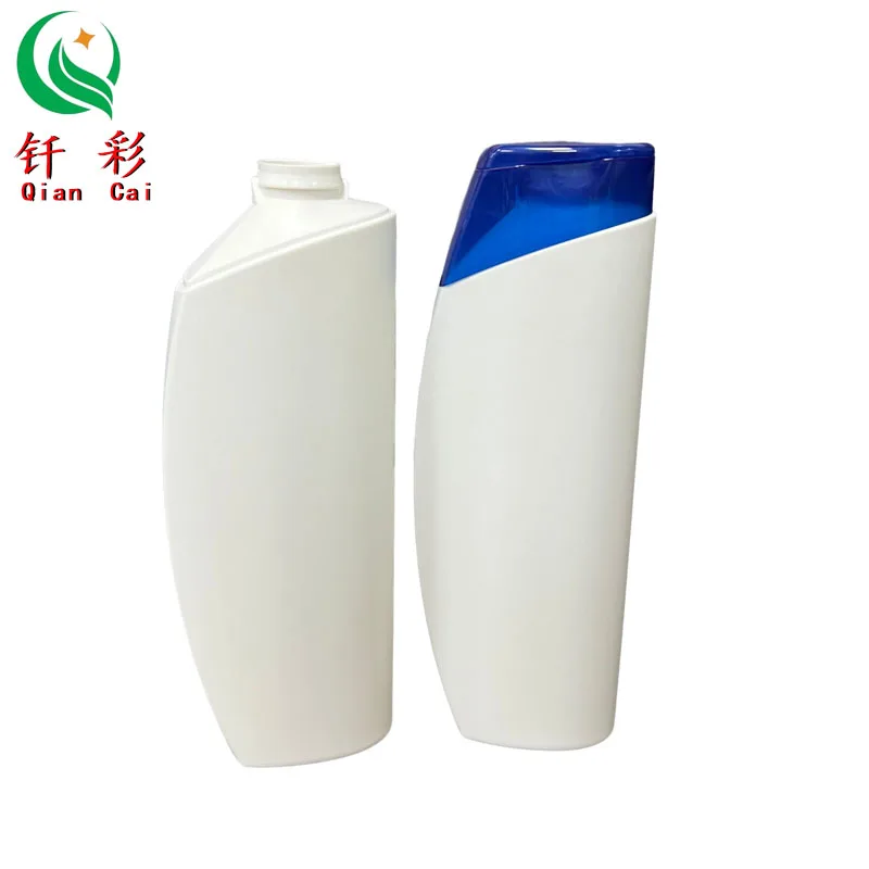 Empty 400ml White Shampoo Bottle  with Snap Design Blue Shampoo Flip Cover
