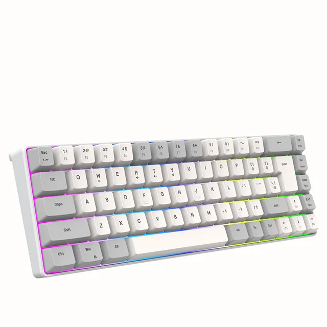 K701 Key line separation 68 keys Wired Mechanical Feel 60 percent keyboard dual color RGB luminous gaming keyboard