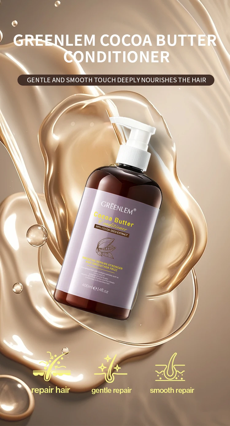 Cocoa Butter Cream Conditioner Keratin Camellia Polyphenols-Hydrating Anti-Frizz Rinse-Off for Curly/Dry Damaged | Sulfate-Free(pic1)
