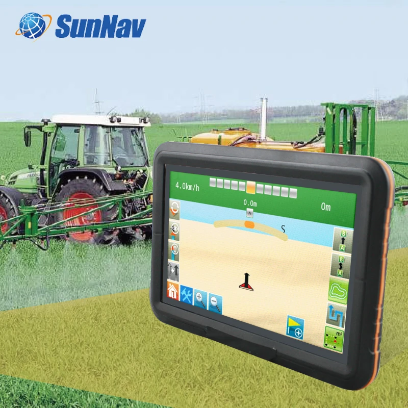 SunNav GPS Guidance System 10 Inches Large Touch Screen AG100plus Navigation for Precision Agriculture Farm Machinery