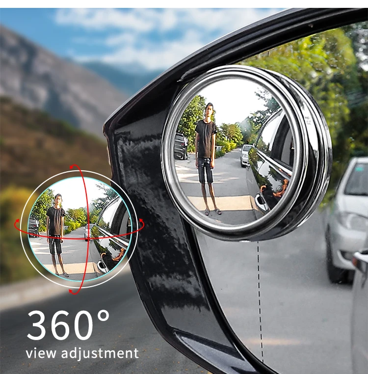 Universal HD Blind Spot Mirror Wide Angle Adjustable Rotating Rearview Mirror Small Circular Mirror Car Parts and Accessories