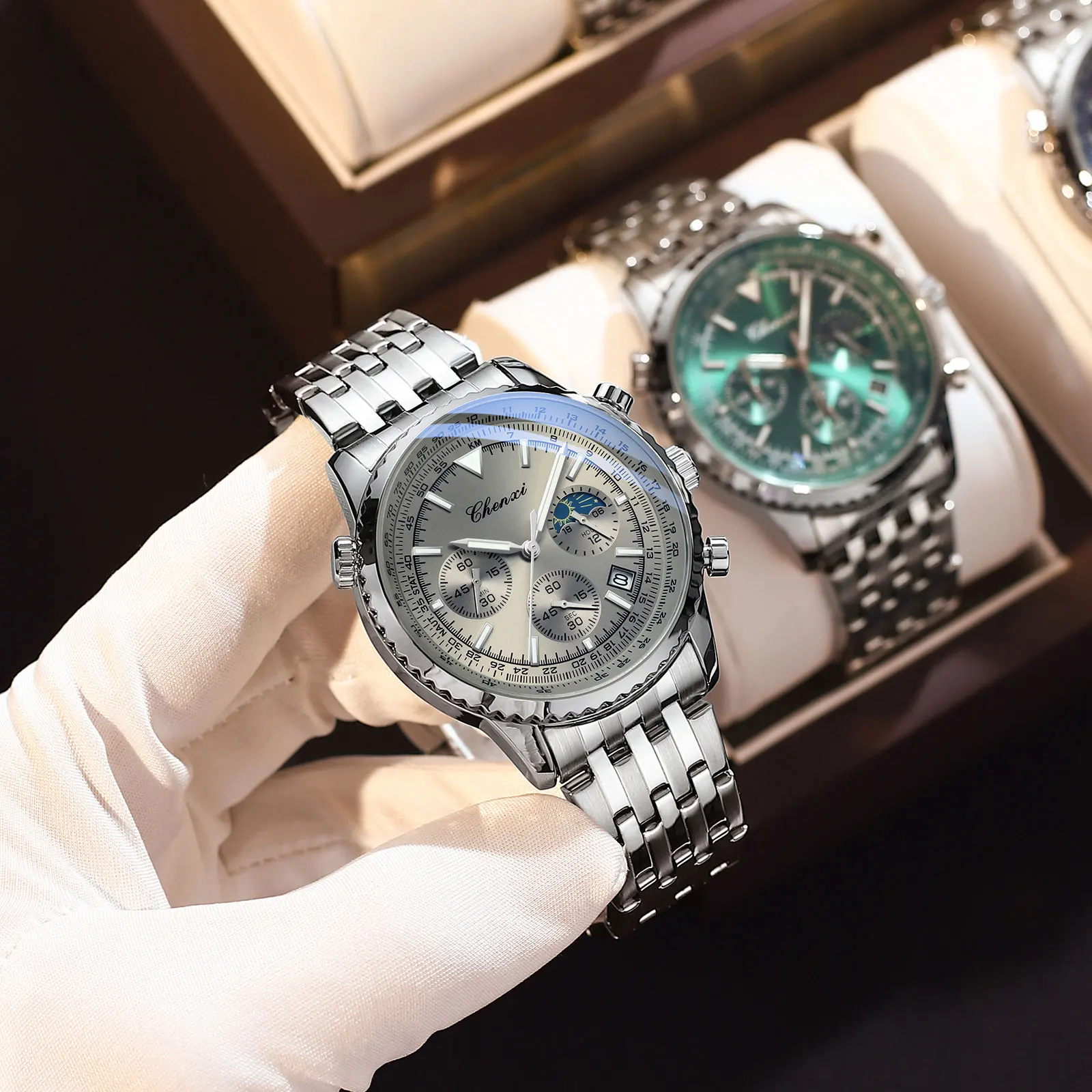 CHENXI 928 Men's Quartz Watch - Multifunction Luminous Waterproof