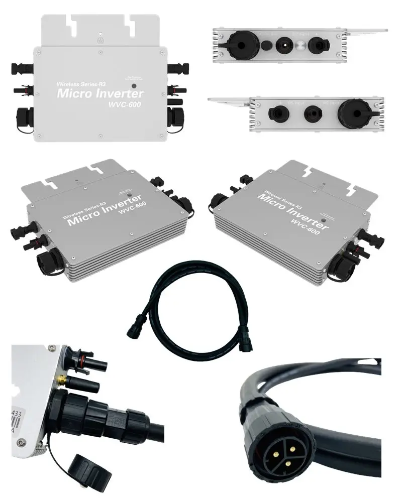 Smart Mini 300w Wifi Monitoring Balcony Solar System Kit Balkonkraftwerk 600w 1200w Grid Tie MPPT Solar Micro Inverter