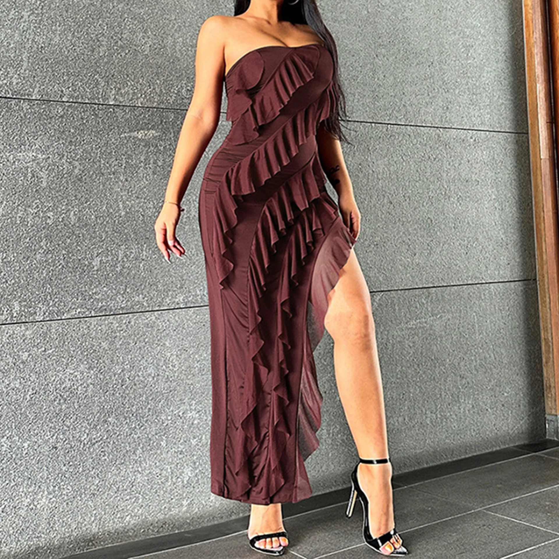 Bodycon Elegant Long Off Shoulder Backless Nightclub Sexy Spring Summer Maxi Dress