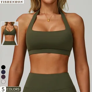 YISHENHON Wholesale Fitness Clothes for Gym Yoga Bra High Quality Custom logo Spandex Nylon Fashion High Support Sport Underwear