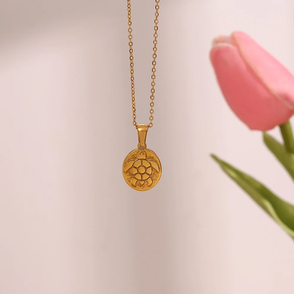 Collana Donna Aobei Placcata Oro 18K – Ciondolo Croce Martellata, Catena Grossa 45 Cm, Gioielli Fashion