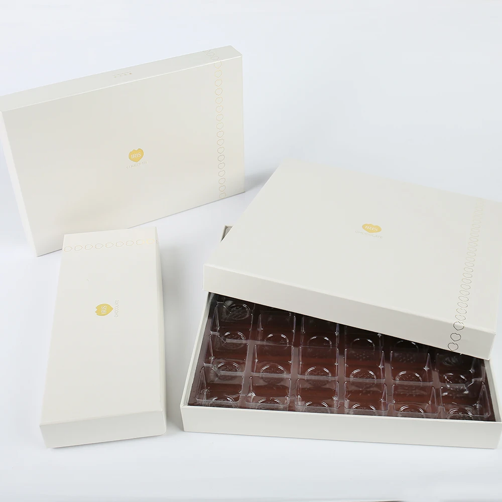 Eco-Friendly Luxury Chocolate Gift Box Set Custom UV Printed Specialty Paper Hot Stamping with Cardboard Base Lid Food Packaging