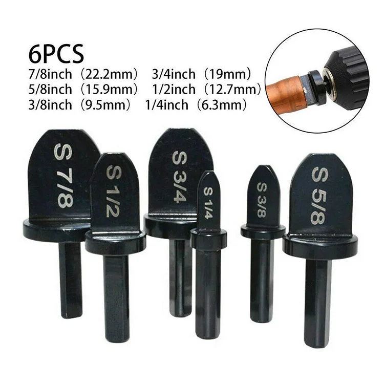 6PCS Air Conditioner Copper Tube Expander Swaging Tool Drill Bit Set Flaring USA 