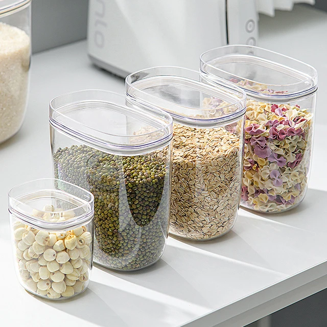 DS113 Kitchen Pantry Organizer Storage Tank Rice Pot Box BPA-Free Plastic Cereal Canister Grain Dry Food Storage Container