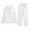 Off White Gray Pullover Hoodie Joggers Set