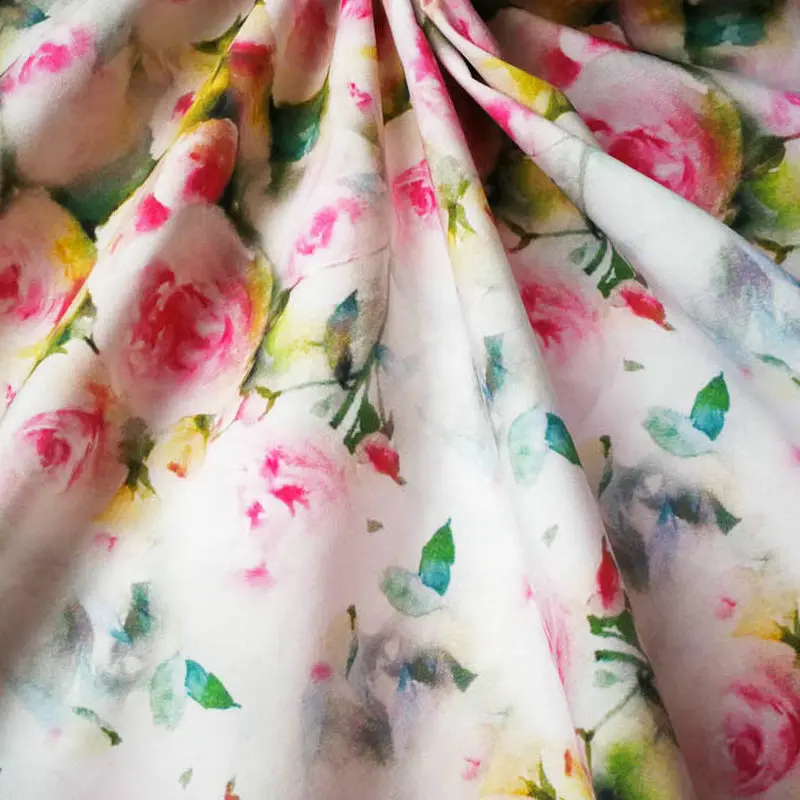 Own Factory Cheap Digital Printing Silk Fabric Printed Fabric by Fabric Printer Machine for Dress
