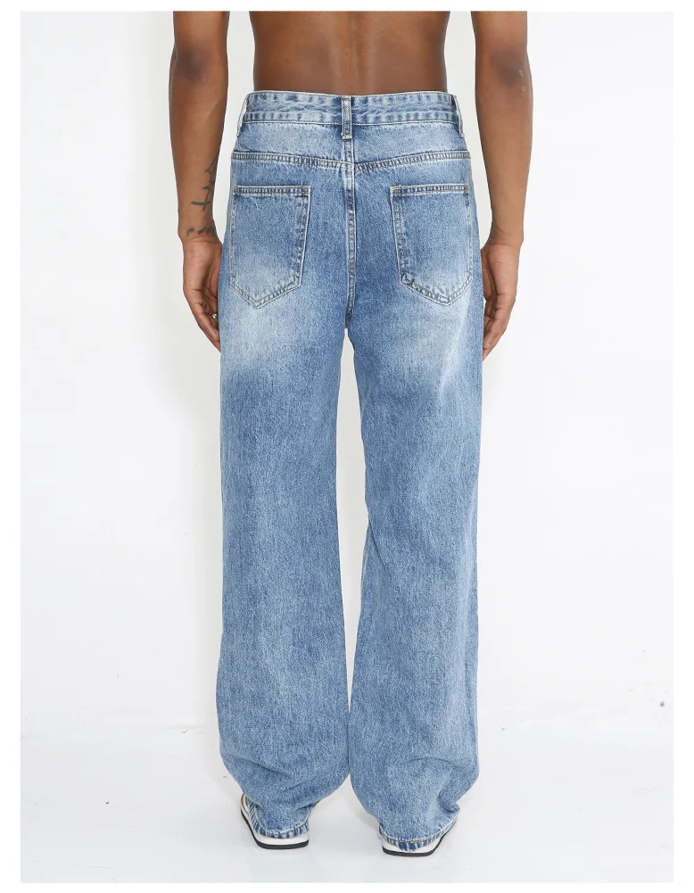 2024 Designer Denim zerstört gewaschen hellblau Mode zerrissene Männer Jeans_voghion.com