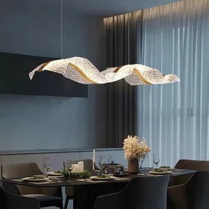 Streamers Shape Modern Luxury Lamp Decoration Hanging Lighting Hotel Living Room Acrylic Led Chandelier