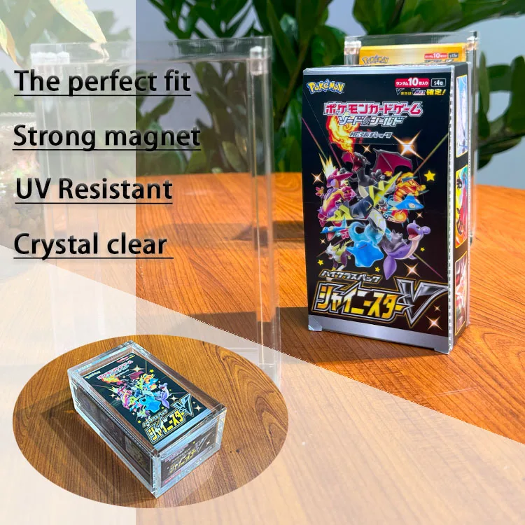 TCG Wholesale Custom Acrylic Pokemon Japanese Small Size Booster Box High  Class Vmax Cards Display Case for Shiny V All Stars
