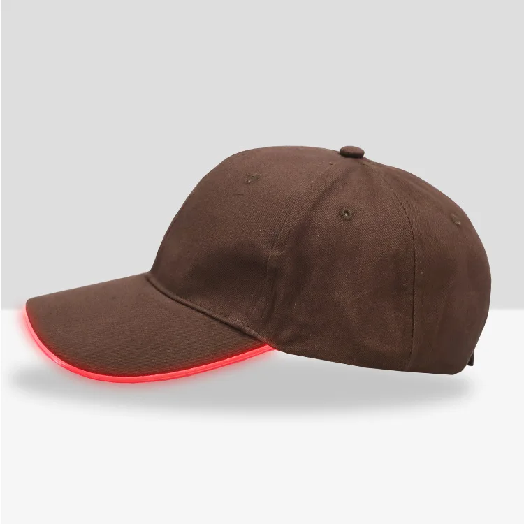 BSBH Customized Printing Cotton Led Hat Lighted Glow Caps Flashing Luminous Baseball Led Cap