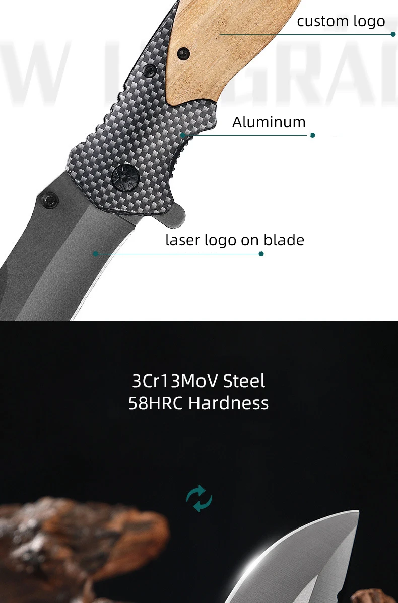 Olive Damascus Outdoor Camping Survival Tactical Knife Hunting Handle