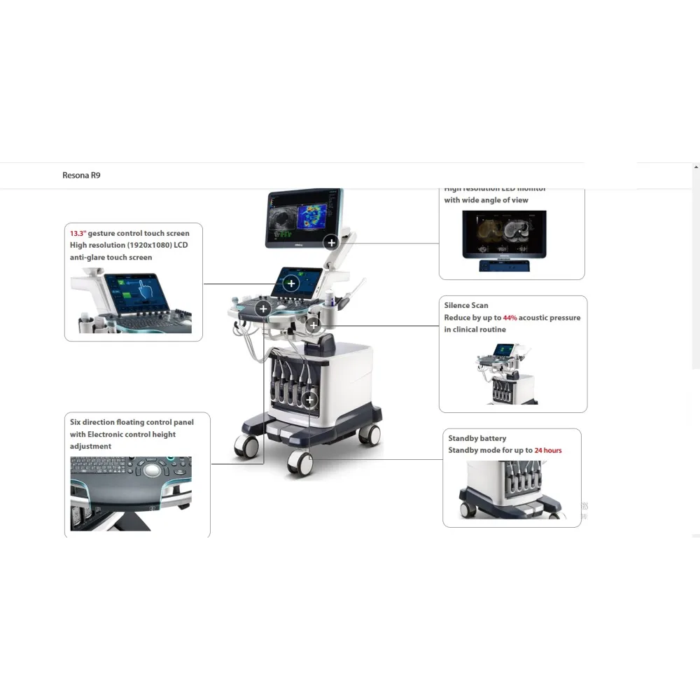China Best-quality Color Trolley Ultrasound Machine Resona I9 R9 7 Diagnostic Ultrasound System for Clinic