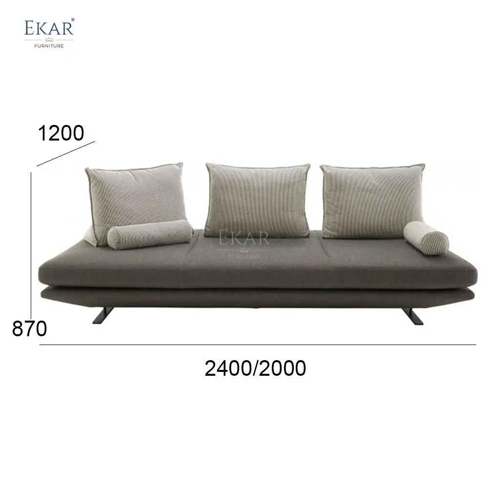 product solid high carbon steel sandblasted three seater sofa with easy assembly-66