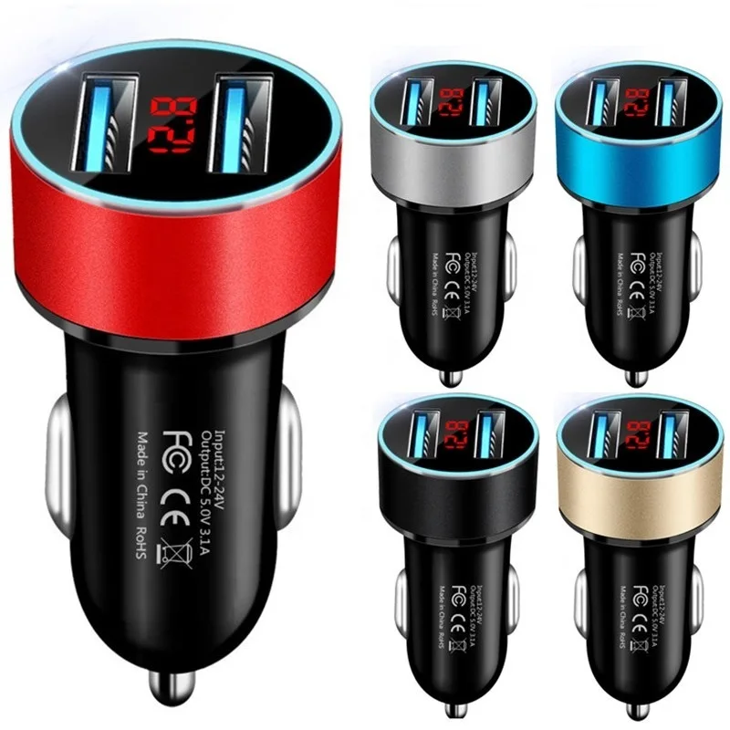 2023 Top Quality Quick Fast Charger 2 Port Car Charger 3.1a Dual Usb