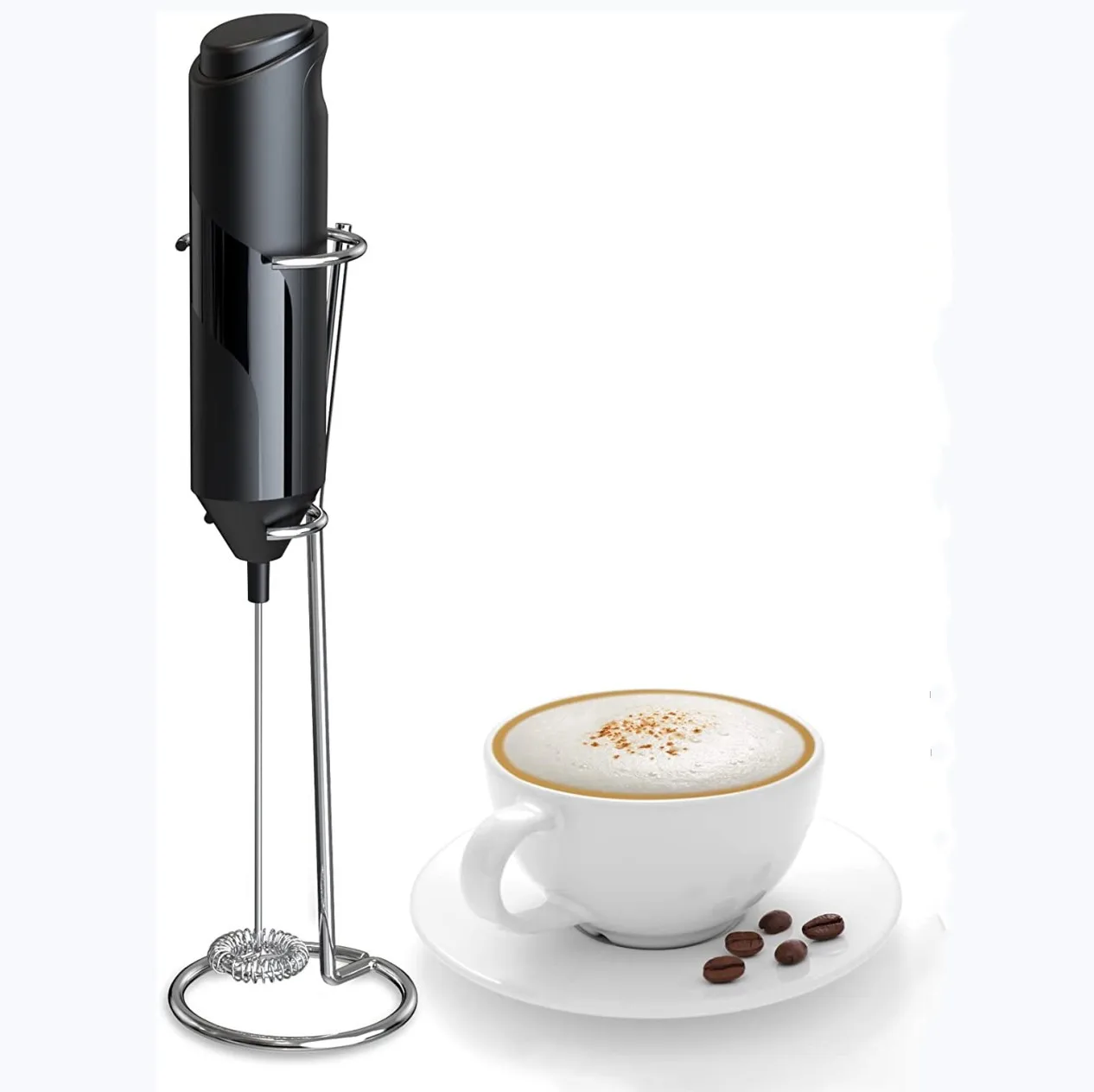 Milk Frother Handheld Foam Electric Milk Frother Coffee Frother Electric  Whisk Drink Mixer With Stand For Lattes Cappuccino - Buy Handheld Coffee