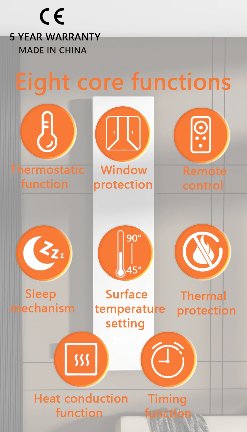 Runhutech Wifi Smart Carbon Crystal Far Infrared Heater Wall Mounted