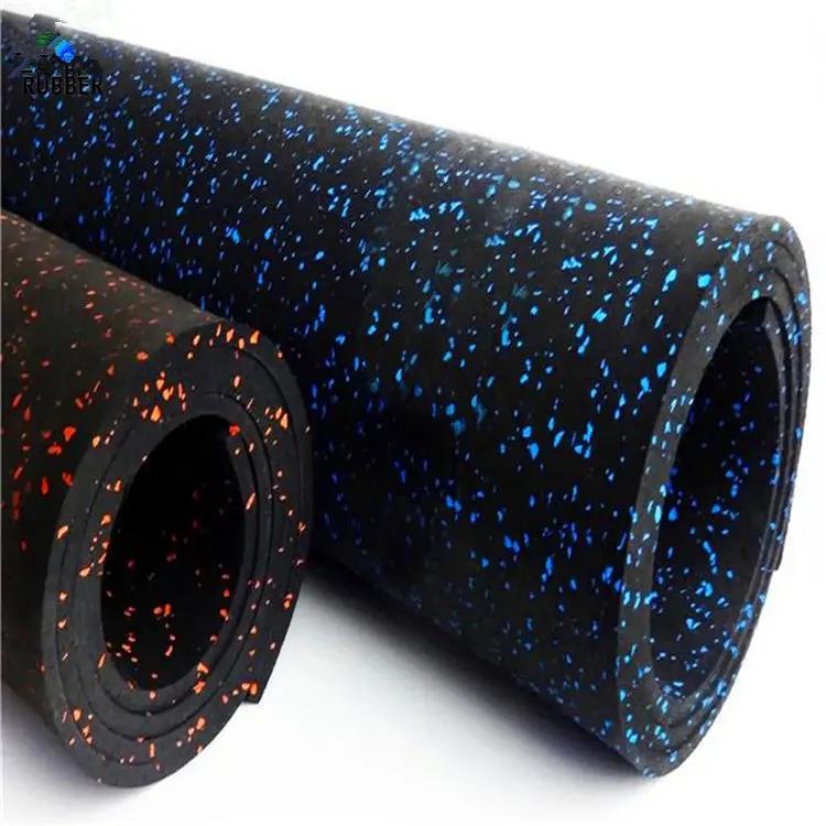 High Quality Anti slip Eco Friendly Crossfit Resilient EPDM Gym Rubber Flooring Roll  for Fitness