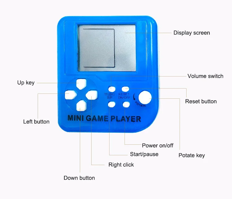Mini Retro Video Games Kids Toys Handheld Game Players Keychain