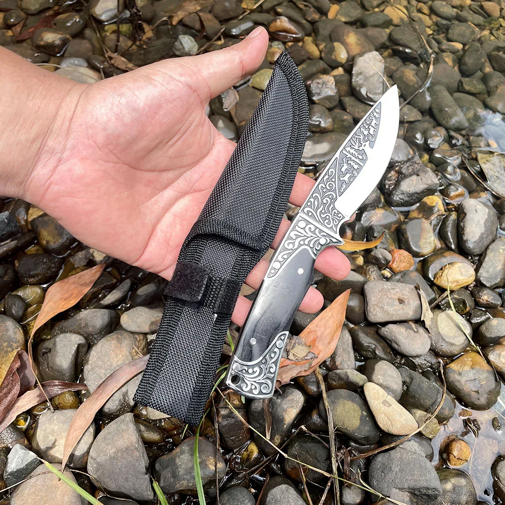 Classic Model Retro Fixed Knife Delicate Sculpture Pictures Self Defense Knives Fixed Blade Knife