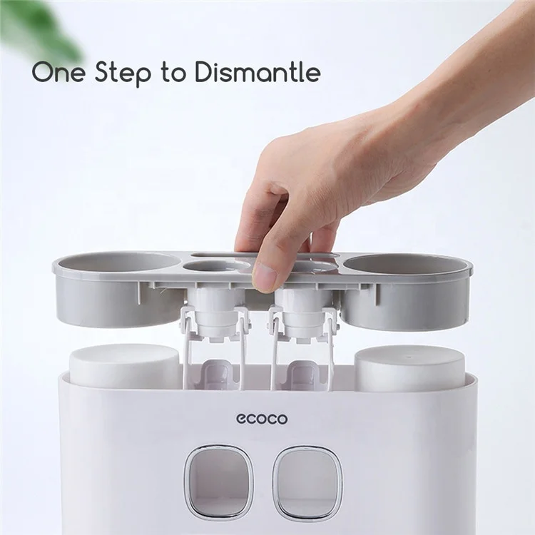 Automatic Toothbrush Holder with Toothpaste Squeezer Plastic Sterilizer for Convenient Oral Hygiene