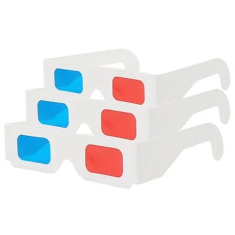 Universal Anaglyph Cardboard Paper Red Blue Cyan 3d Glasses Movie Glasses  NEW 