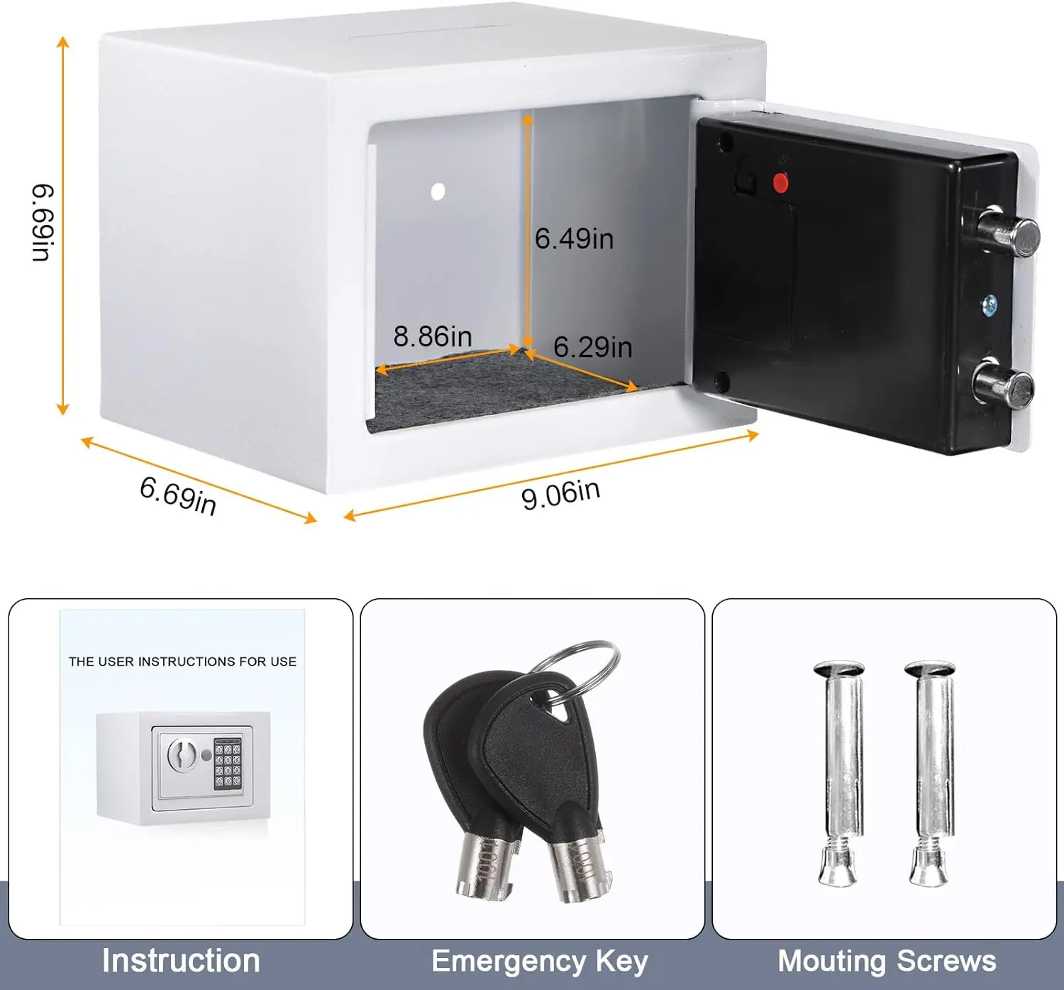 Mini Safe Support 25cm Electronic Digital Mini Cabinet Safe Solid Alloy Steel Office ...