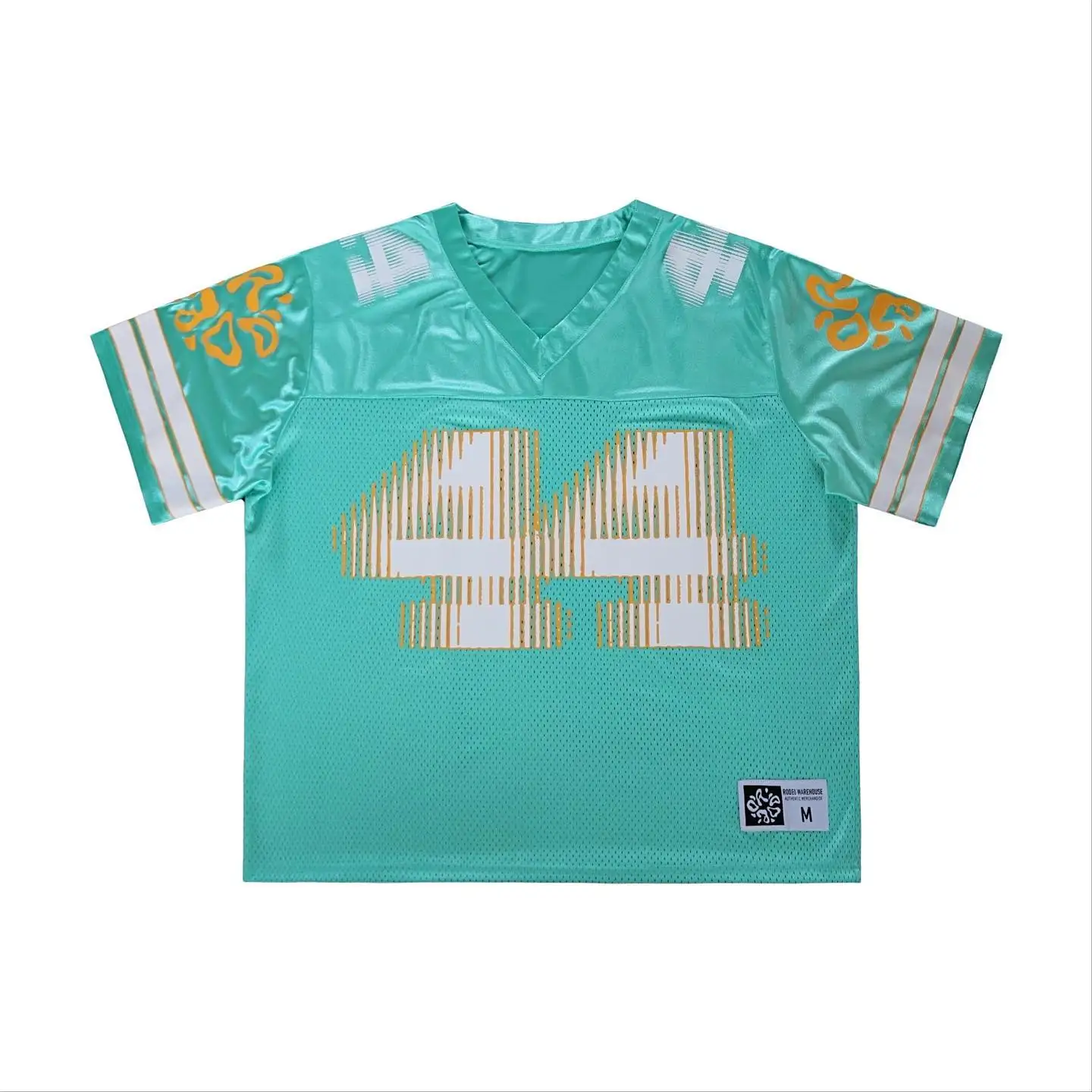 Custom Streetwear Hip Pop T-shirts Screen Print Breathable V Neck Baggy Oversized Mesh Retro Soccer Football Jersey T Shirts Men gallery 9