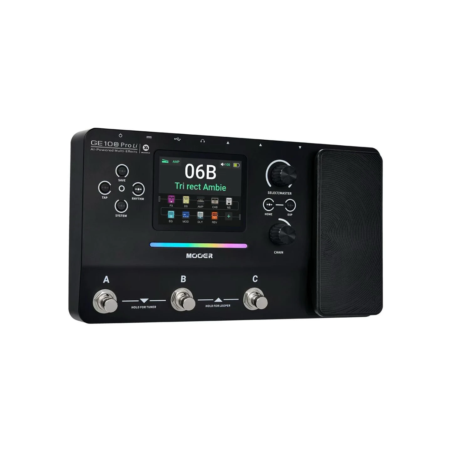 MOOER GE100 Pro Li AI-Powered Multi-Effects Processor/Pedal for