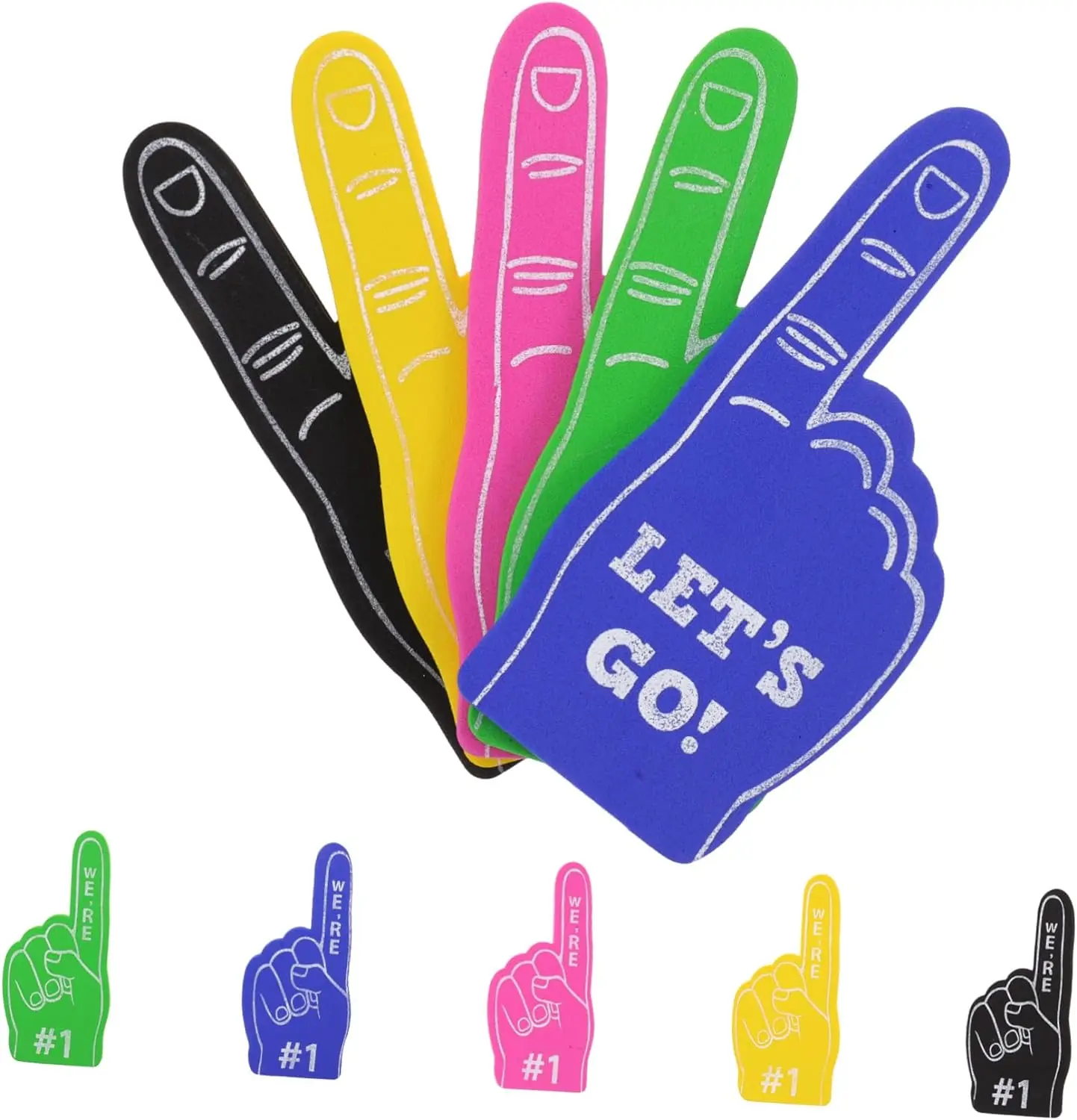 Bookwarm Dito in schiuma, 2 pezzi cartone animato gigante tifo n. 1 dito di schiuma, gigante schiuma dita mano per eventi sportivi Eva, Cheer Foam Finger Foam Hand Cheerleading Foam Hands, per