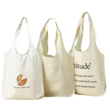 Custom bolsas para mujer Canvas Organic Grocery Tote Shopping Bag Wenzhou Wholesale Price Shopper Bags With Logo Printed