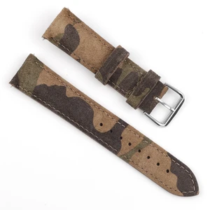 OEM/ODM  Camouflage Suede and Calf Premium Material Genuine Leather Strap Durable and  Stylish  Customizable Size for Watch
