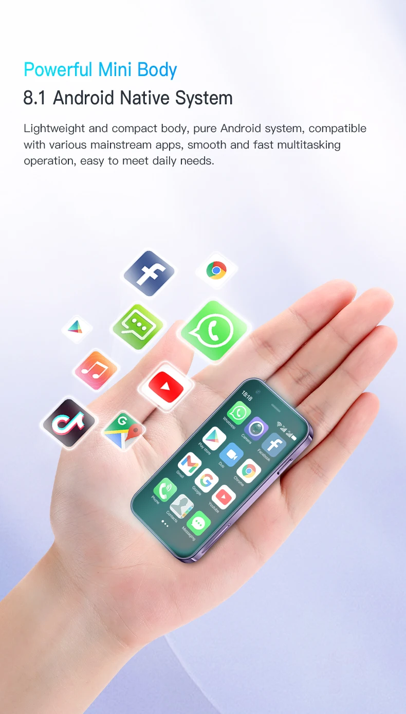 SOYES XS15 Mini Smart Mobile Phone 3.0 Inch Android 8.1 Smartphone 2GB RAM+16GB ROM Dual SIM Google Play Store 3G Cellphones