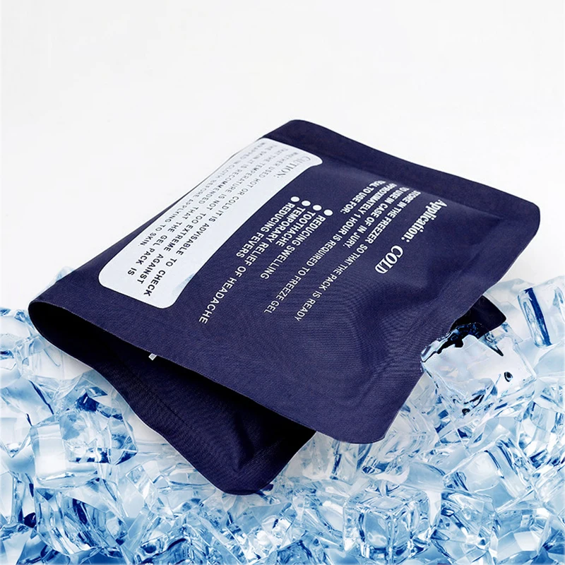 high quality custom gel ice pack logo reusable nylon ice bag 23*13cm hot cold compress relieve pain