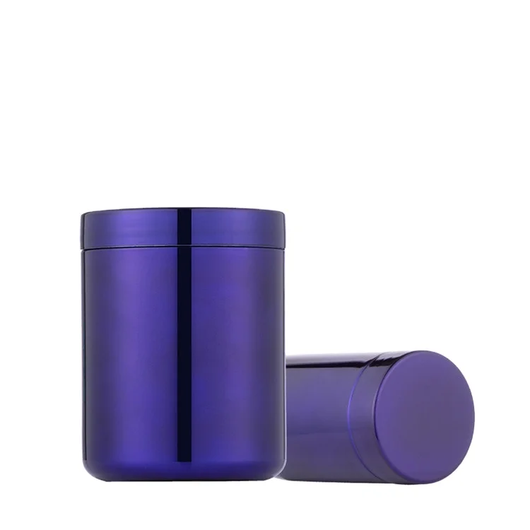 20oz 650ml HDPE Purple New Design Chrome Protein Powder Plastic Tub Packaging for Medicine and Pills