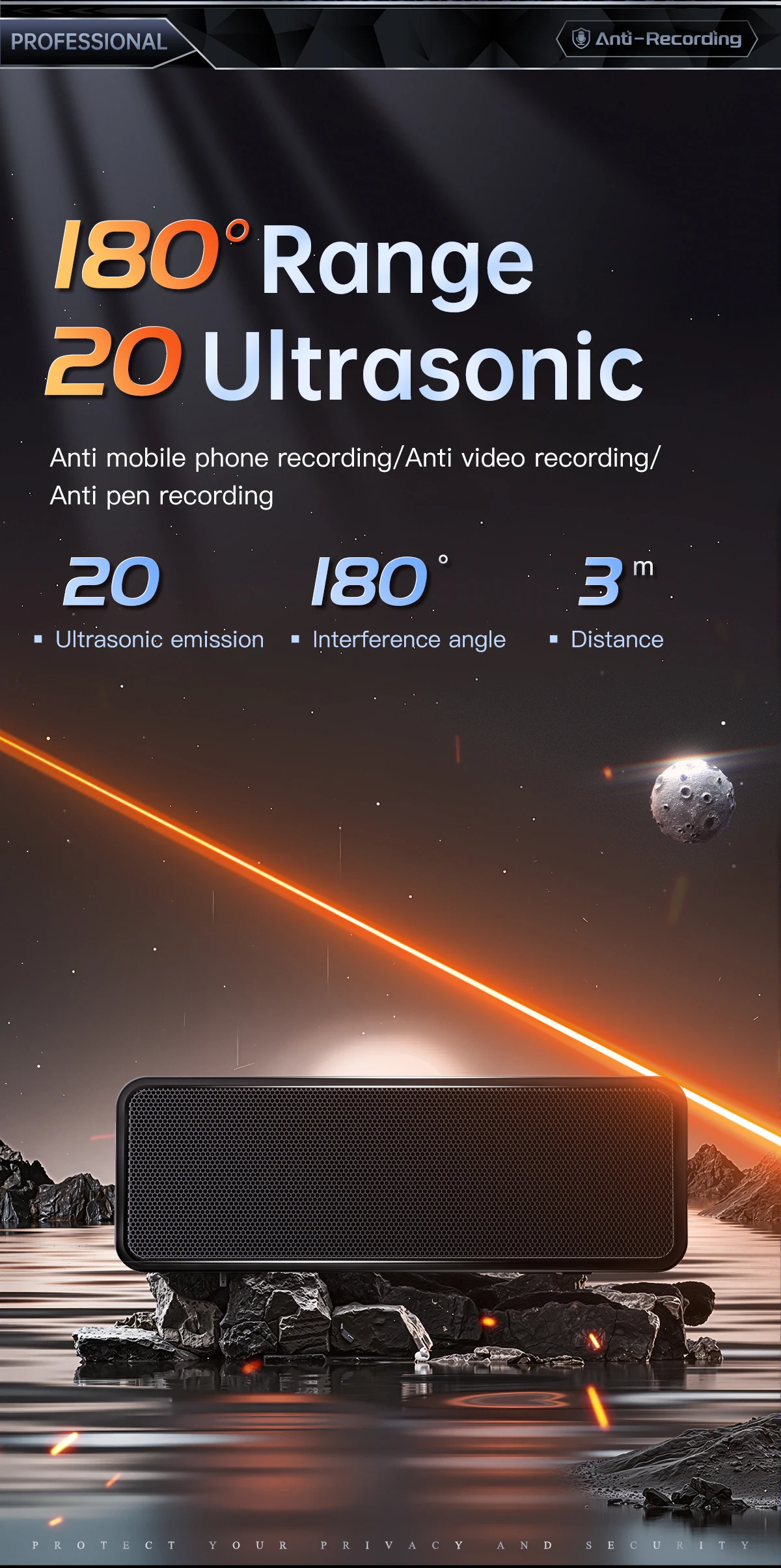 Anti Audio Recording Anti Voice Recorder Device for Phone Sound Voice Recorder Camcorder Secret Meeting