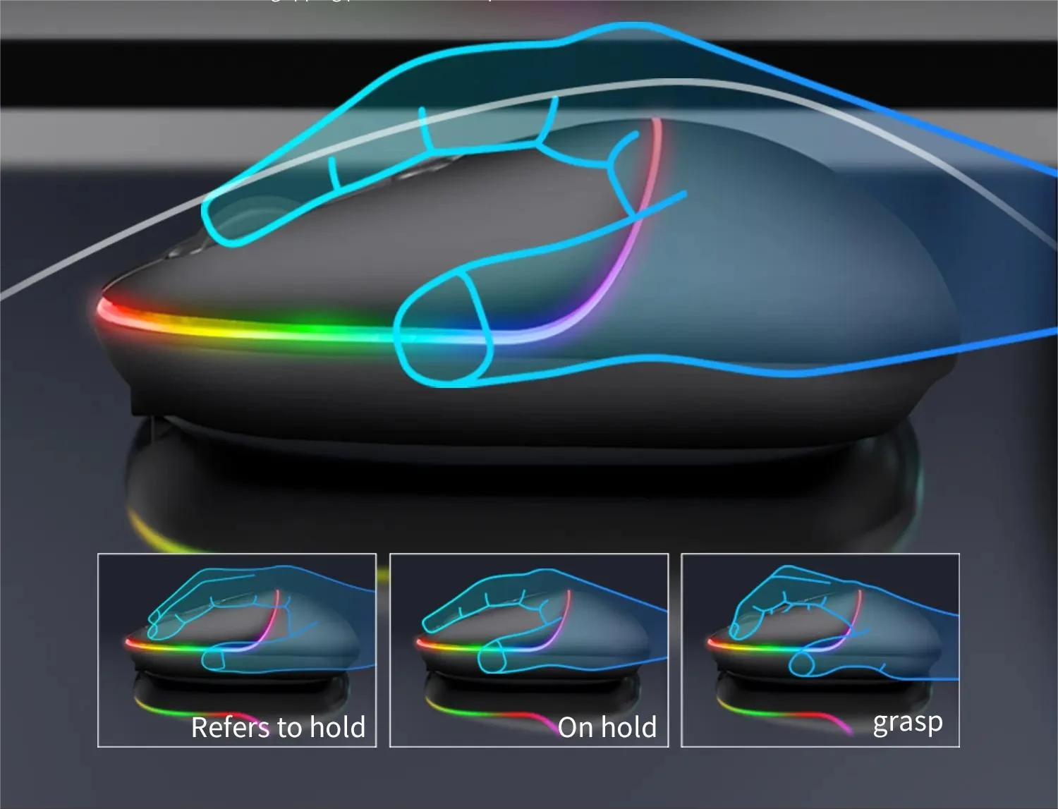 Mouse Sc 2.4ghz Dual Modes Type-c Wireless Mice Ergonomic Optical Light ...