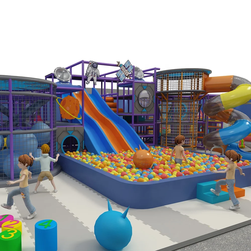 OK Mini Indoor Playground with Sea Park Theme Features Ocean Ball