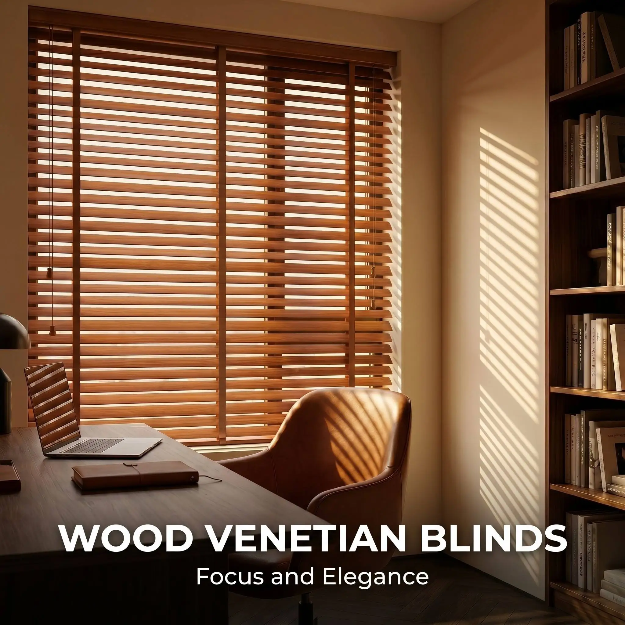 Hout Venesiëse blinders met gevoerde kleur, toustelsel, verstelbare lamellas, aangepas grootte, ingeboude montering, UV-blokkering, OEM