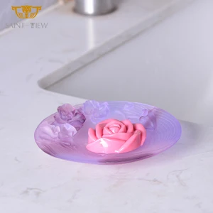 Wholesale Crystal Kitchen Storage Hotel Wash Basin Soap Tray Soap Holder Box Dish for Shower Bathroom