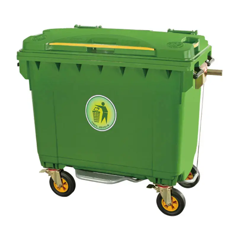 660L Outdoor Public Garbage Can Park Street HDPE Recycling Waste Trash Bin with Metal Metal Pedal