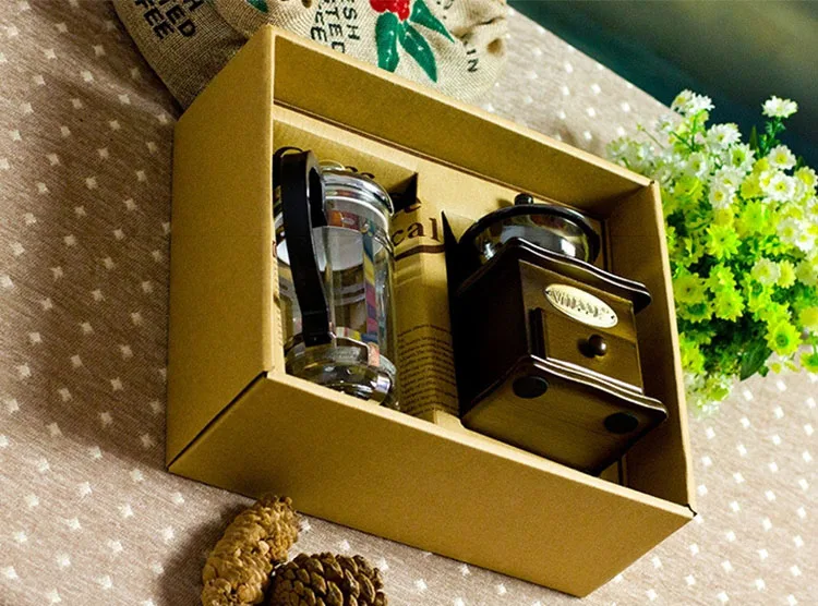 Wholesale Coffee Accessories Gift Box Wood Manual Coffee Grinder With