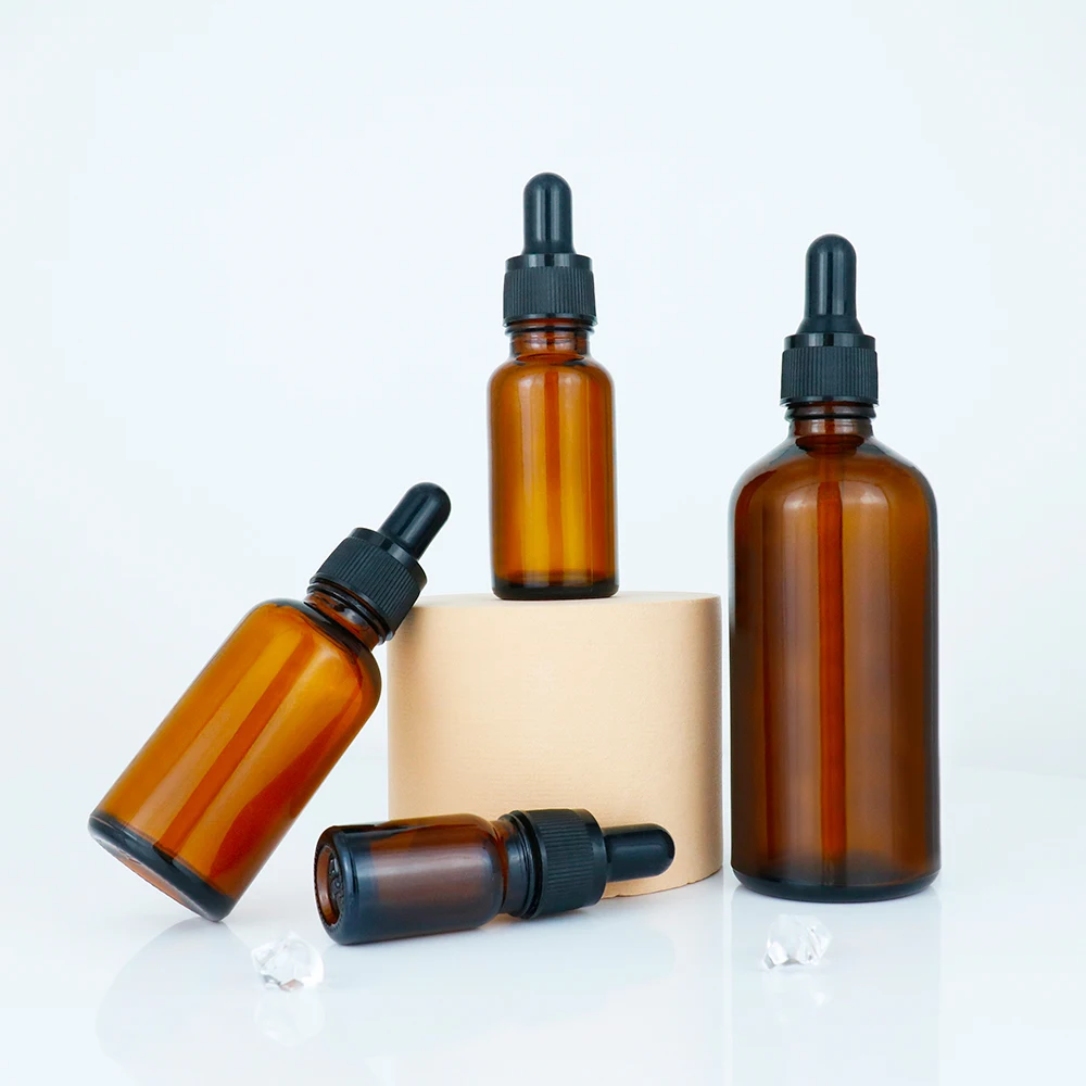 5ml 10ml 15ml 20ml 30ml 50ml 100ml Cosmetic Custom Skincare Packaging Glass Bottle Hair Oil Dropper Bottle Amber Essential Oil