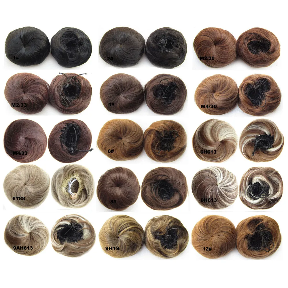 New Style Hair Bun Chignon Ponytail Drawstring Hairpieces Color Black #1