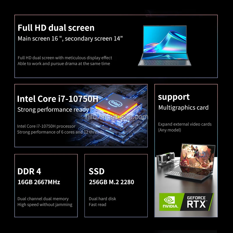 Cheapest Oem Two Screens 15.6 Inch 2 in 1 Touch Double Notebook Dual Screen Cheap Notebook Laptop Win 11 Double Screen Laptop
